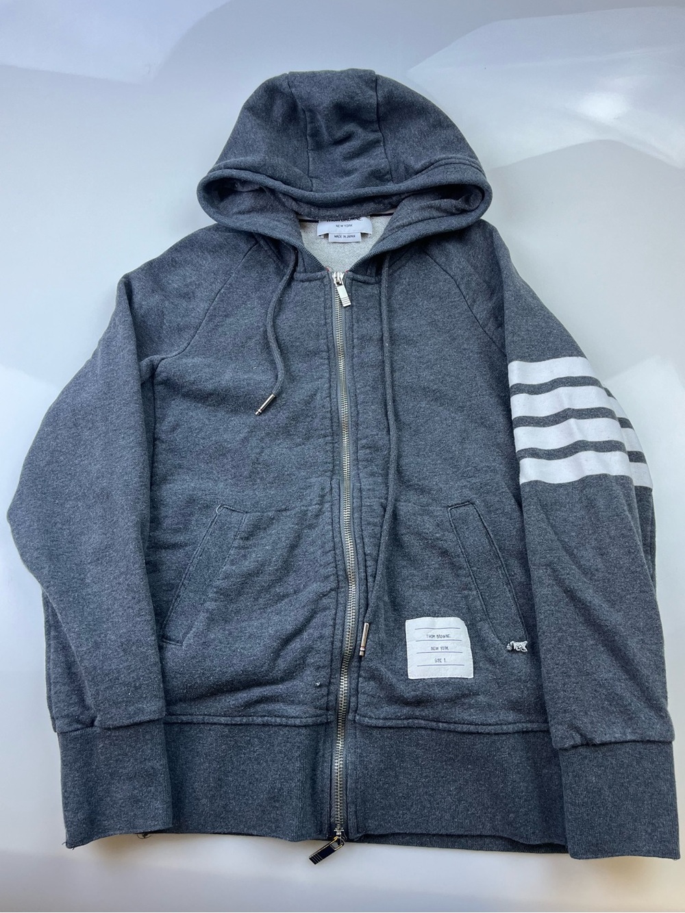 Thom Browne Grey Zip-up Hoodie 257-9